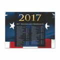 Patriotic Year Calendar Card - Gold Lined White Fastick  Envelope